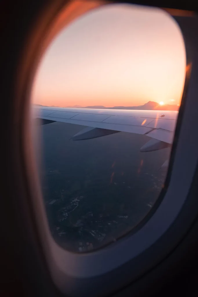 Ausblick Flugzeugfenster Flugreise