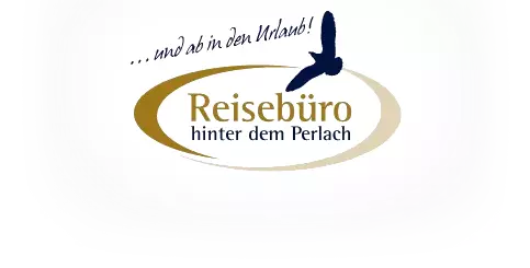 Logo Reisebüro hinter dem Perlach